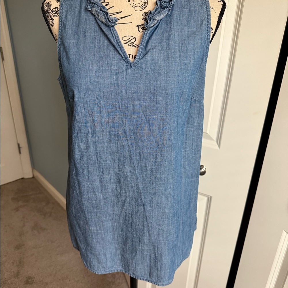 Talbots Sleeveless Denim Blouse
